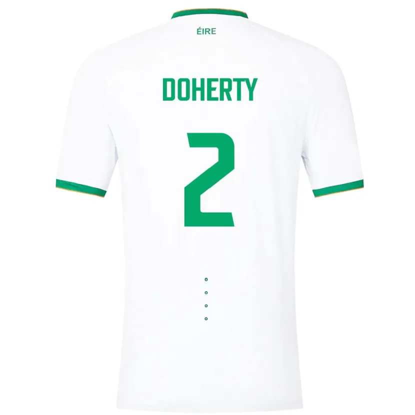 Danxen Hombre Camiseta Irlanda Matt Doherty #2 Blanco 2ª Equipación 24-26 La Camisa