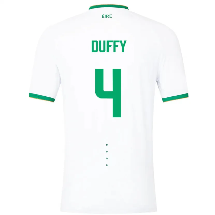 Danxen Hombre Camiseta Irlanda Shane Duffy #4 Blanco 2ª Equipación 24-26 La Camisa
