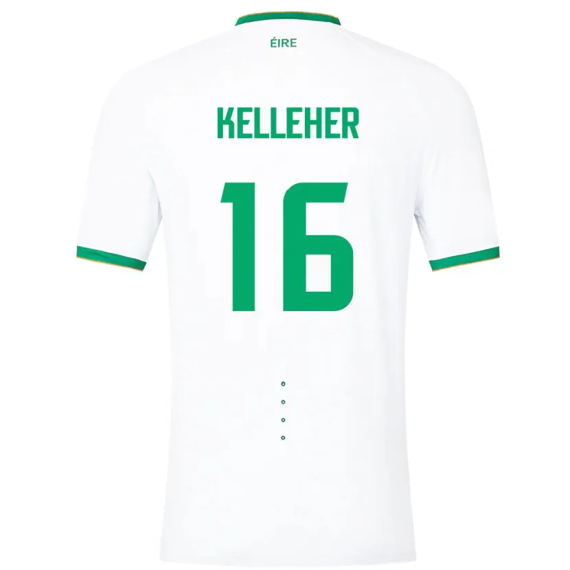 Danxen Hombre Camiseta Irlanda Caoimhín Kelleher #16 Blanco 2ª Equipación 24-26 La Camisa