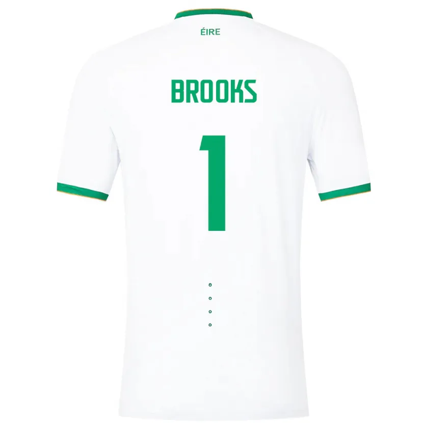 Danxen Hombre Camiseta Irlanda Tiernan Brooks #1 Blanco 2ª Equipación 24-26 La Camisa