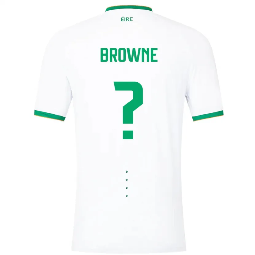 Danxen Hombre Camiseta Irlanda Luke Browne #0 Blanco 2ª Equipación 24-26 La Camisa