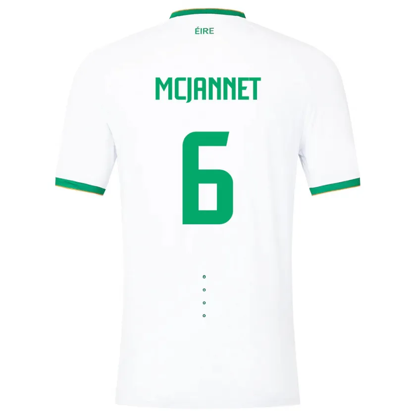 Danxen Hombre Camiseta Irlanda Ed Mcjannet #6 Blanco 2ª Equipación 24-26 La Camisa