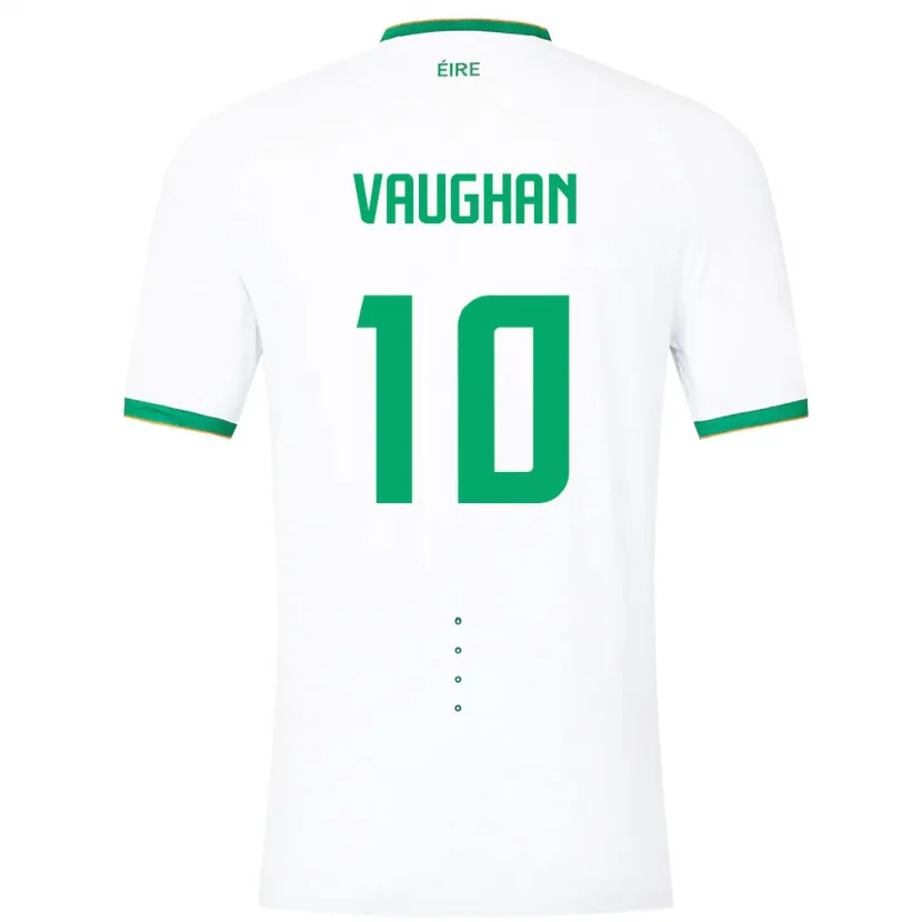 Danxen Hombre Camiseta Irlanda Harry Vaughan #10 Blanco 2ª Equipación 24-26 La Camisa