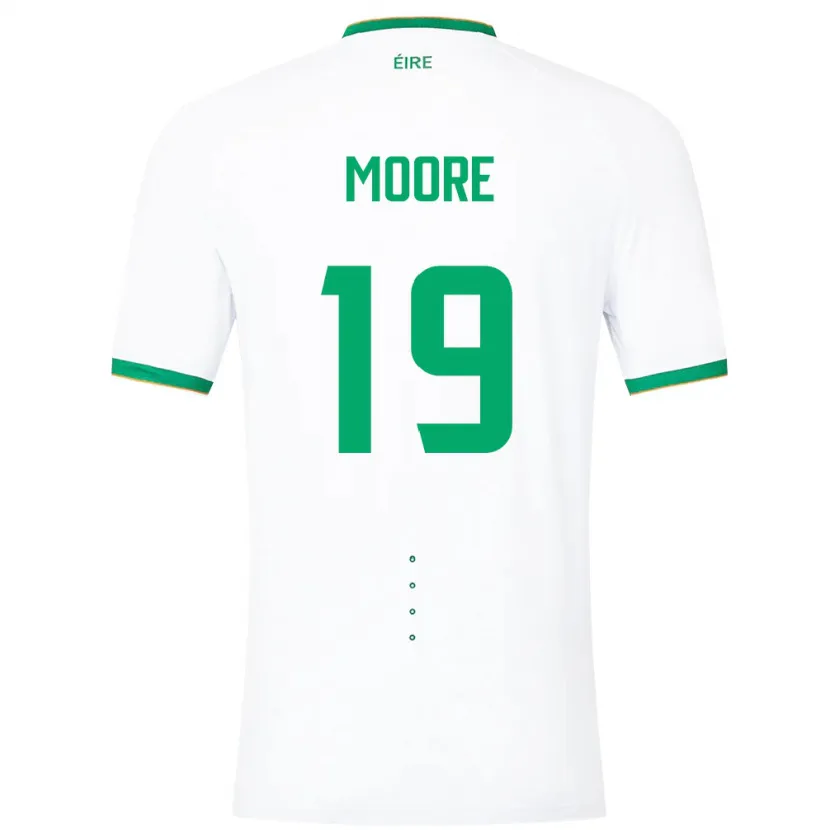 Danxen Hombre Camiseta Irlanda Sean Moore #19 Blanco 2ª Equipación 24-26 La Camisa