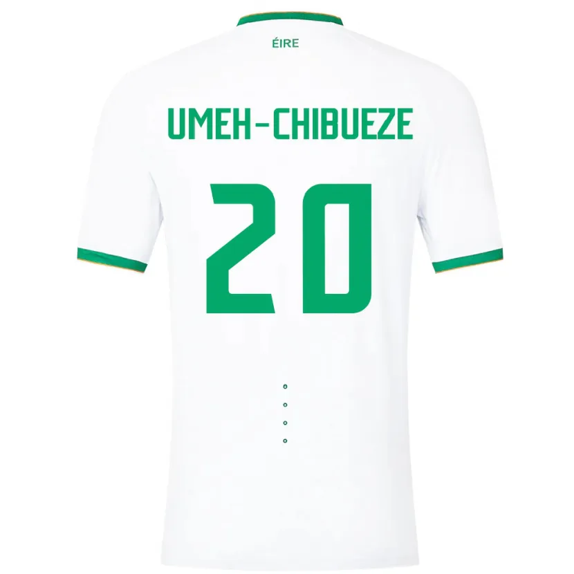 Danxen Hombre Camiseta Irlanda Franco Umeh-Chibueze #20 Blanco 2ª Equipación 24-26 La Camisa