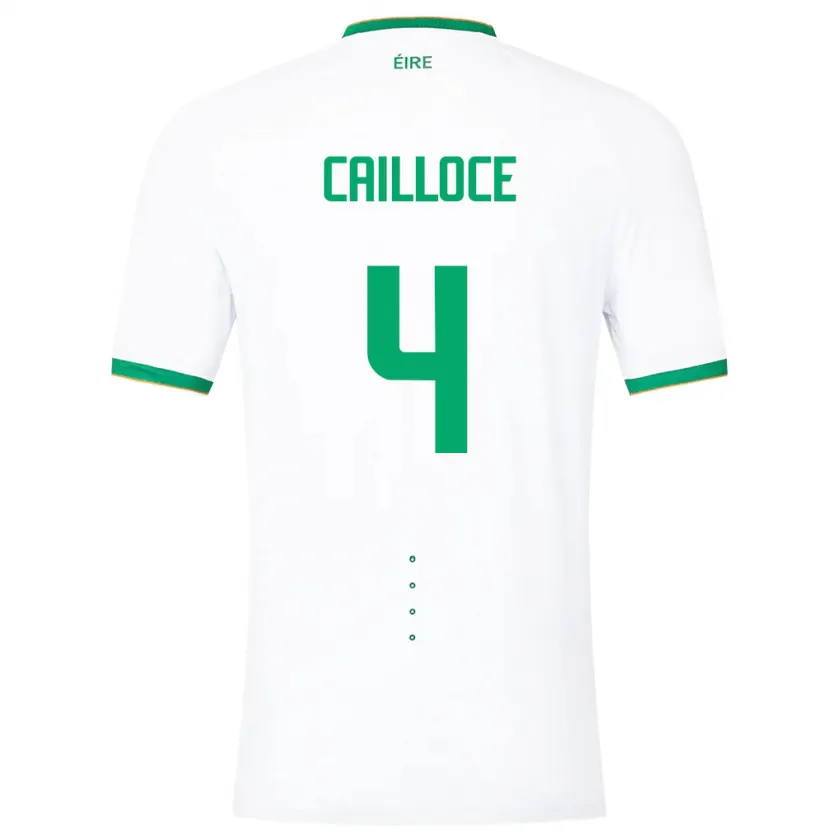 Danxen Hombre Camiseta Irlanda Luca Cailloce #4 Blanco 2ª Equipación 24-26 La Camisa