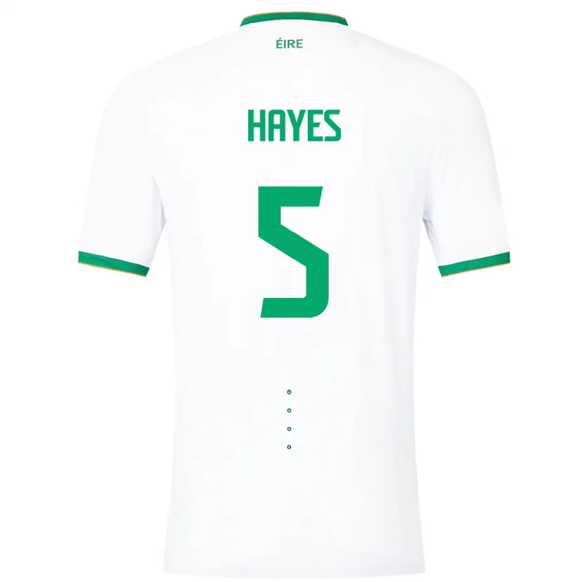 Danxen Hombre Camiseta Irlanda Caitlin Hayes #5 Blanco 2ª Equipación 24-26 La Camisa