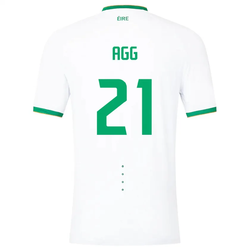 Danxen Hombre Camiseta Irlanda Lily Agg #21 Blanco 2ª Equipación 24-26 La Camisa