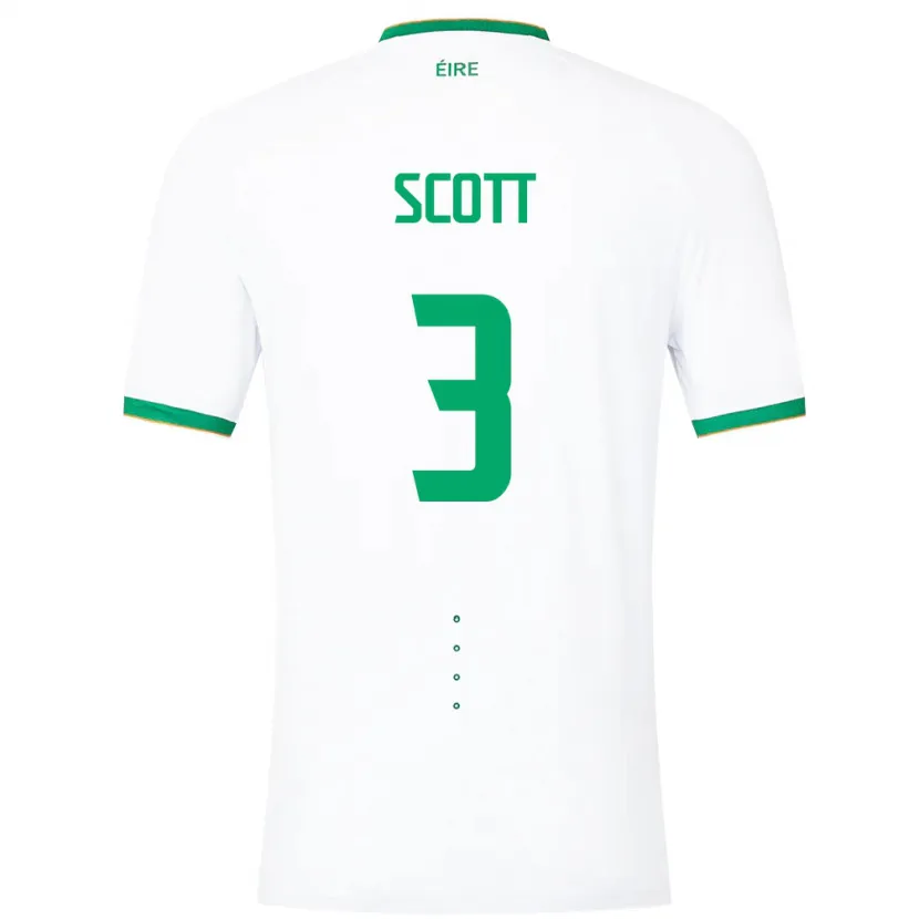 Danxen Hombre Camiseta Irlanda Harriet Scott #3 Blanco 2ª Equipación 24-26 La Camisa
