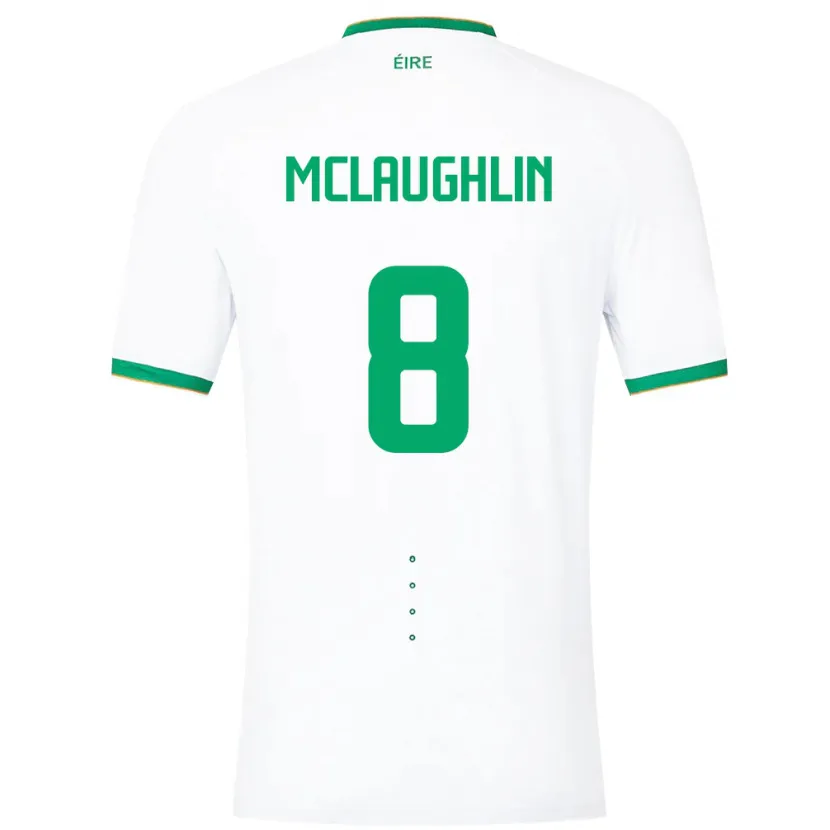 Danxen Hombre Camiseta Irlanda Roma Mclaughlin #8 Blanco 2ª Equipación 24-26 La Camisa