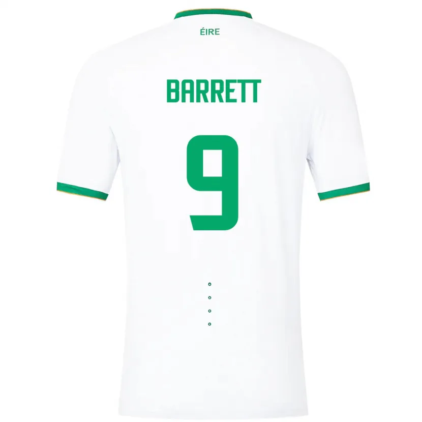 Danxen Hombre Camiseta Irlanda Amber Barrett #9 Blanco 2ª Equipación 24-26 La Camisa