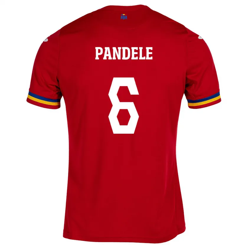 Danxen Hombre Camiseta Rumania Andrei Pandele #6 Rojo 2ª Equipación 24-26 La Camisa