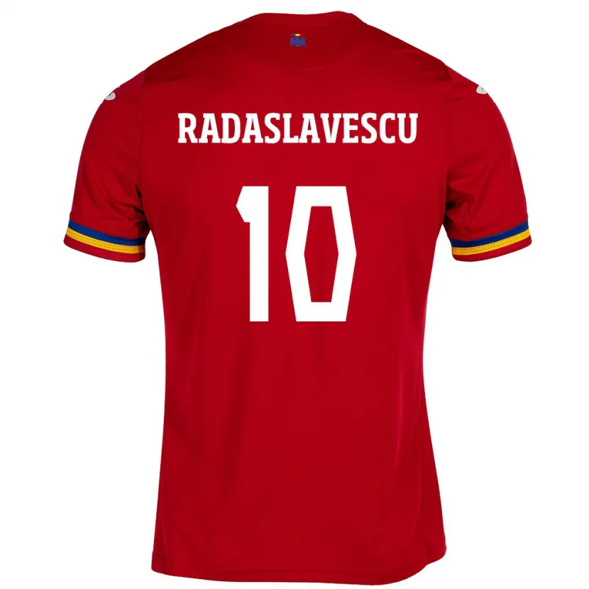 Danxen Hombre Camiseta Rumania Eduard Radaslavescu #10 Rojo 2ª Equipación 24-26 La Camisa