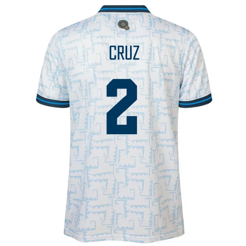 Danxen Hombre Camiseta El Salvador Melvin Cruz #2 Blanco 2ª Equipación 24-26 La Camisa