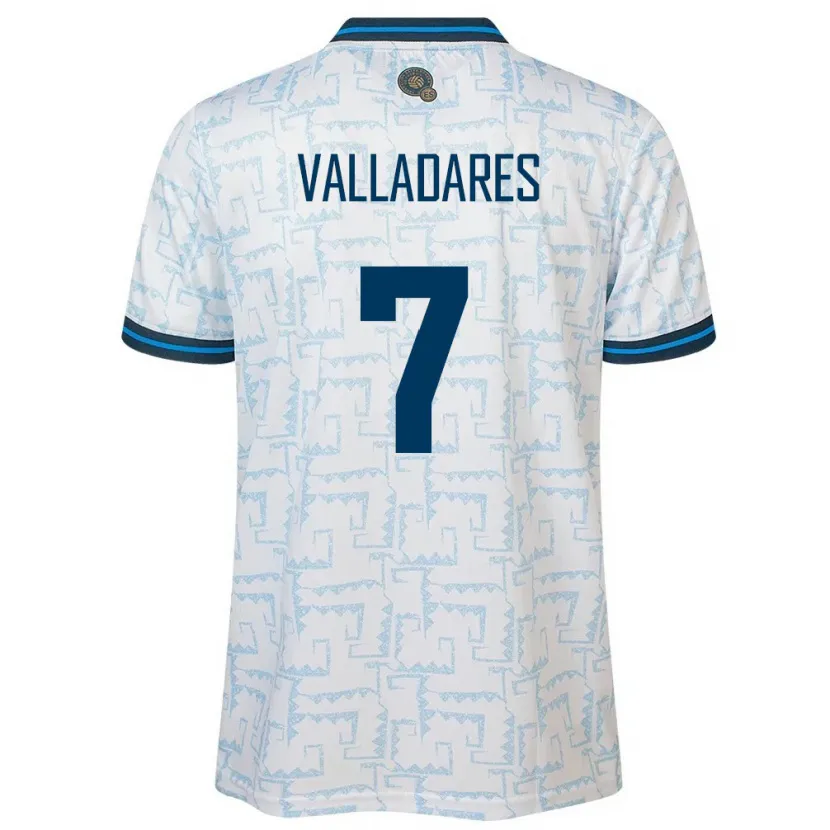 Danxen Hombre Camiseta El Salvador Jefferson Valladares #7 Blanco 2ª Equipación 24-26 La Camisa