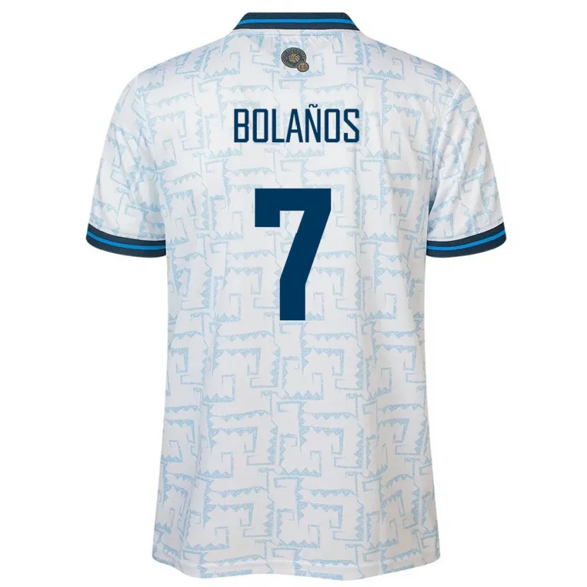 Danxen Hombre Camiseta El Salvador Javier Bolaños #7 Blanco 2ª Equipación 24-26 La Camisa
