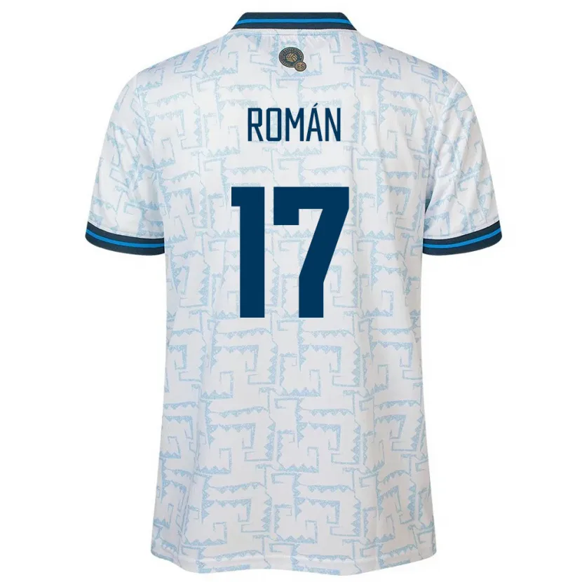 Danxen Hombre Camiseta El Salvador Kevin Román #17 Blanco 2ª Equipación 24-26 La Camisa
