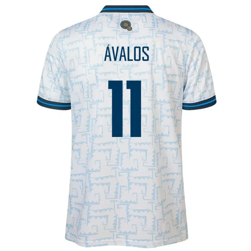 Danxen Hombre Camiseta El Salvador Raúl Ávalos #11 Blanco 2ª Equipación 24-26 La Camisa