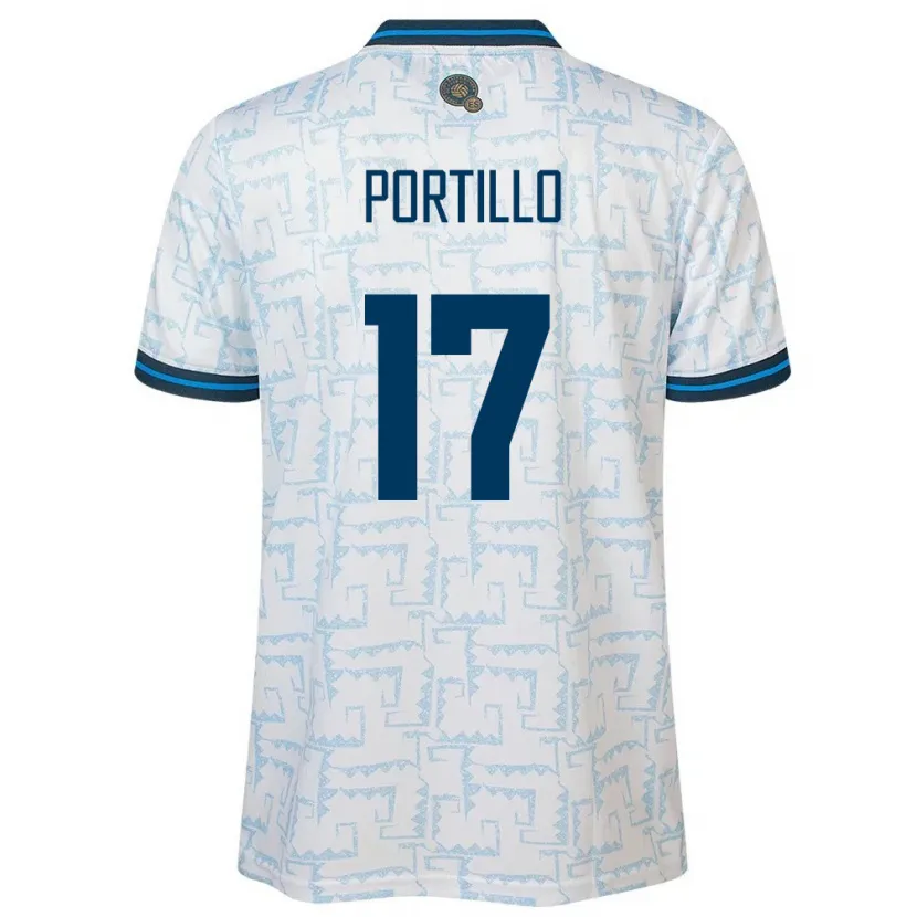 Danxen Hombre Camiseta El Salvador Anderson Portillo #17 Blanco 2ª Equipación 24-26 La Camisa