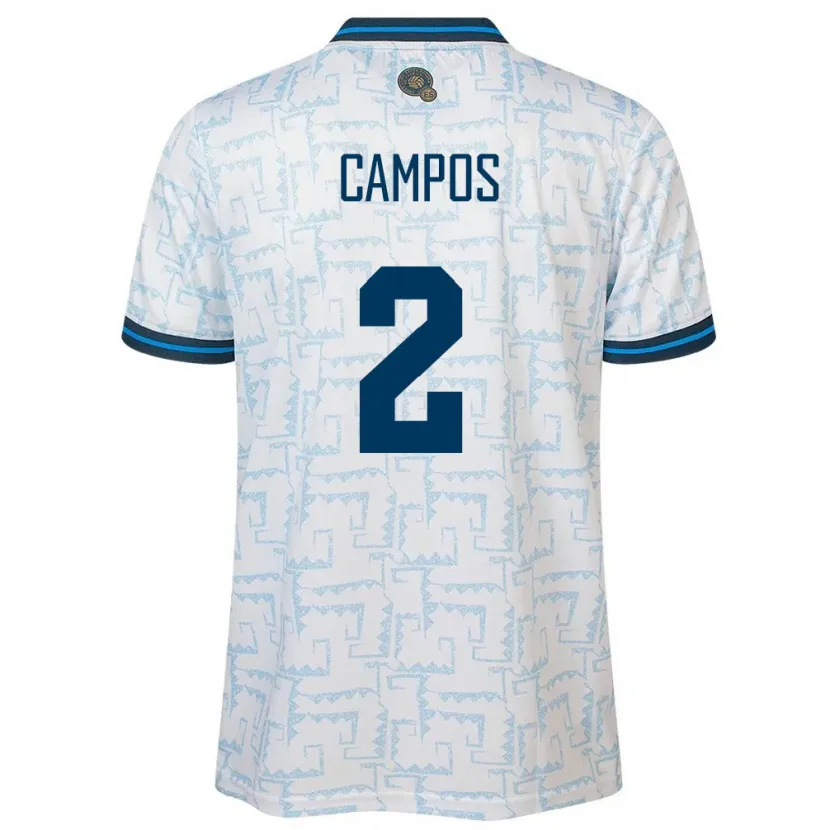 Danxen Hombre Camiseta El Salvador Adonis Campos #2 Blanco 2ª Equipación 24-26 La Camisa