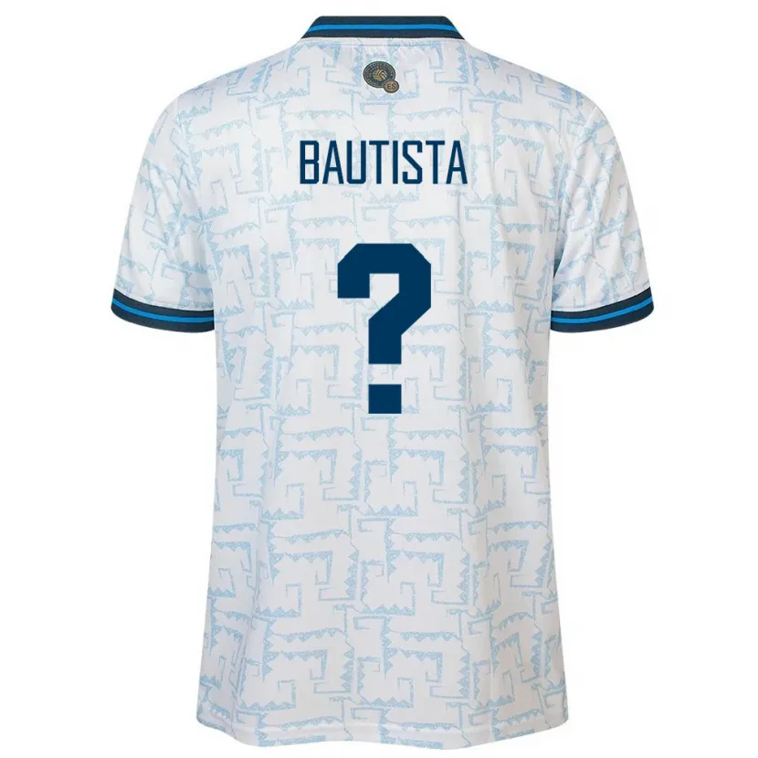Danxen Hombre Camiseta El Salvador Ezequiel Bautista #0 Blanco 2ª Equipación 24-26 La Camisa