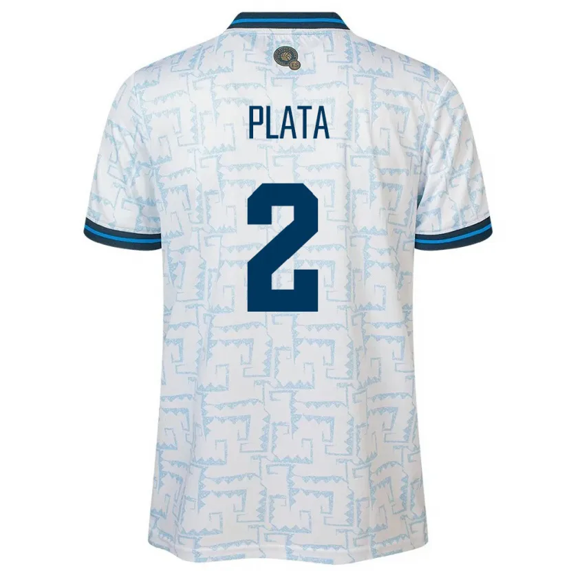 Danxen Hombre Camiseta El Salvador Juana Plata #2 Blanco 2ª Equipación 24-26 La Camisa