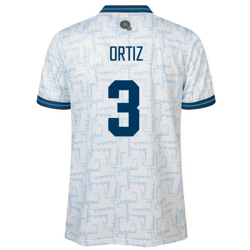 Danxen Hombre Camiseta El Salvador Priscila Ortiz #3 Blanco 2ª Equipación 24-26 La Camisa