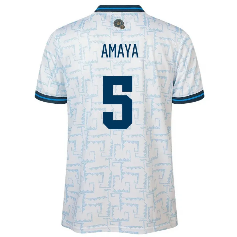 Danxen Hombre Camiseta El Salvador Nicolle Amaya #5 Blanco 2ª Equipación 24-26 La Camisa