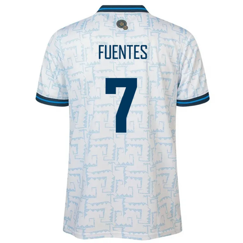 Danxen Hombre Camiseta El Salvador Danielle Fuentes #7 Blanco 2ª Equipación 24-26 La Camisa