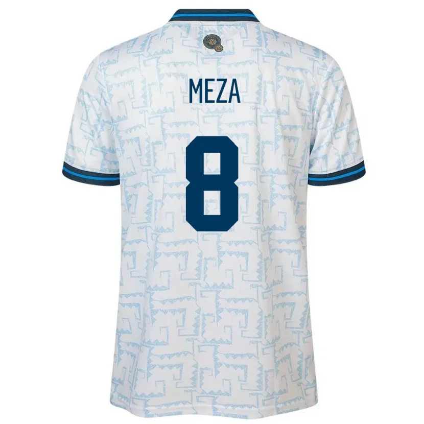 Danxen Hombre Camiseta El Salvador Victoria Meza #8 Blanco 2ª Equipación 24-26 La Camisa