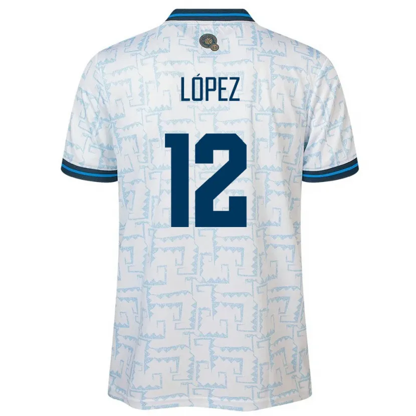 Danxen Hombre Camiseta El Salvador Abigaíl López #12 Blanco 2ª Equipación 24-26 La Camisa