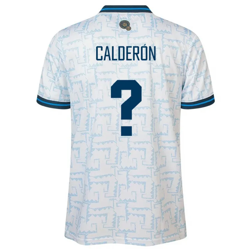 Danxen Hombre Camiseta El Salvador Paola Calderón #0 Blanco 2ª Equipación 24-26 La Camisa