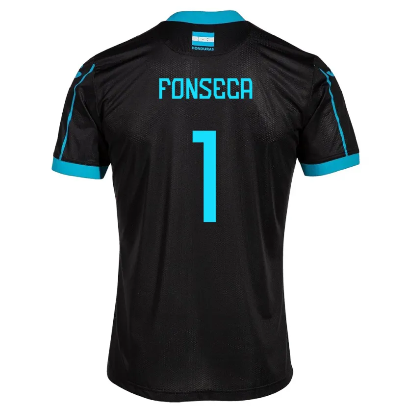 Danxen Hombre Camiseta Honduras Harold Fonseca #1 Negro 2ª Equipación 24-26 La Camisa