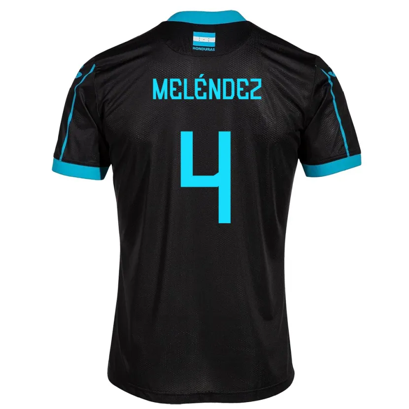 Danxen Hombre Camiseta Honduras Carlos Meléndez #4 Negro 2ª Equipación 24-26 La Camisa