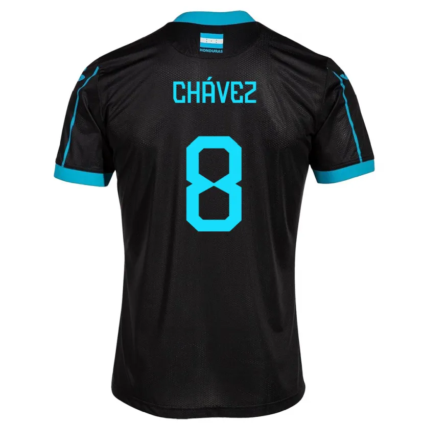 Danxen Hombre Camiseta Honduras Gerson Chávez #8 Negro 2ª Equipación 24-26 La Camisa