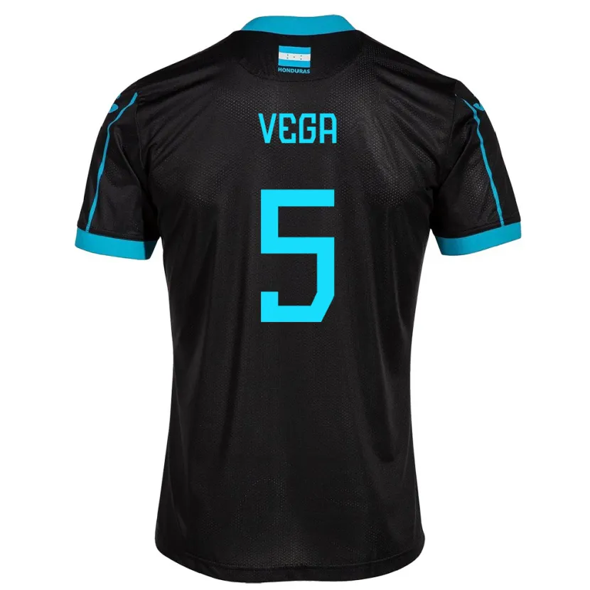 Danxen Hombre Camiseta Honduras Luis Vega #5 Negro 2ª Equipación 24-26 La Camisa