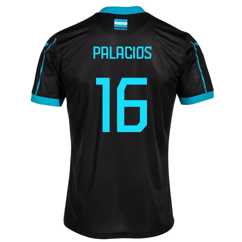 Danxen Hombre Camiseta Honduras Danilo Palacios #16 Negro 2ª Equipación 24-26 La Camisa