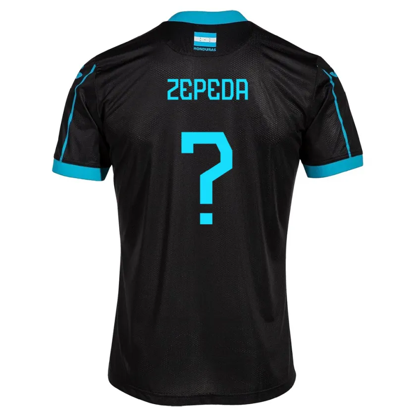 Danxen Hombre Camiseta Honduras Melquizedeck Zepeda #0 Negro 2ª Equipación 24-26 La Camisa