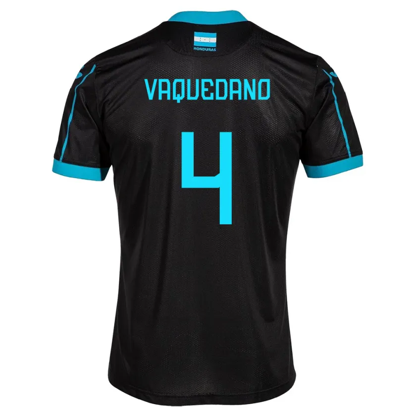 Danxen Hombre Camiseta Honduras Brayan Vaquedano #4 Negro 2ª Equipación 24-26 La Camisa