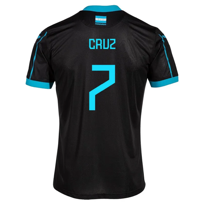 Danxen Hombre Camiseta Honduras Nixon Cruz #7 Negro 2ª Equipación 24-26 La Camisa