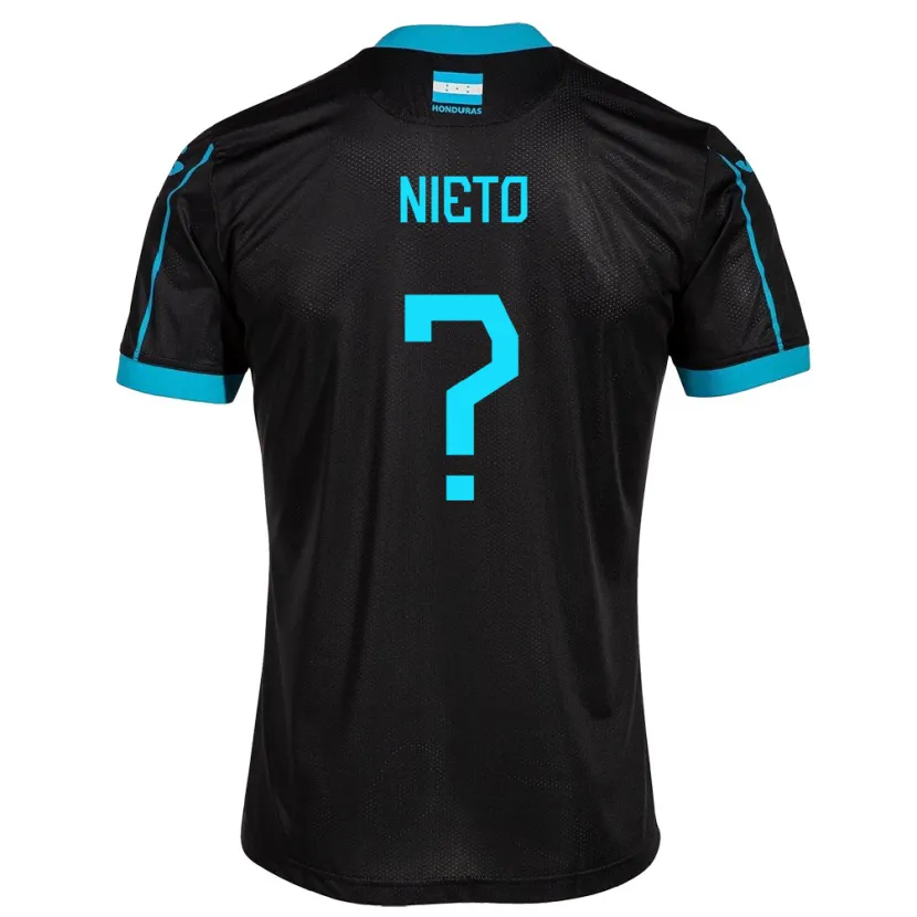 Danxen Hombre Camiseta Honduras Maddeline Nieto #0 Negro 2ª Equipación 24-26 La Camisa