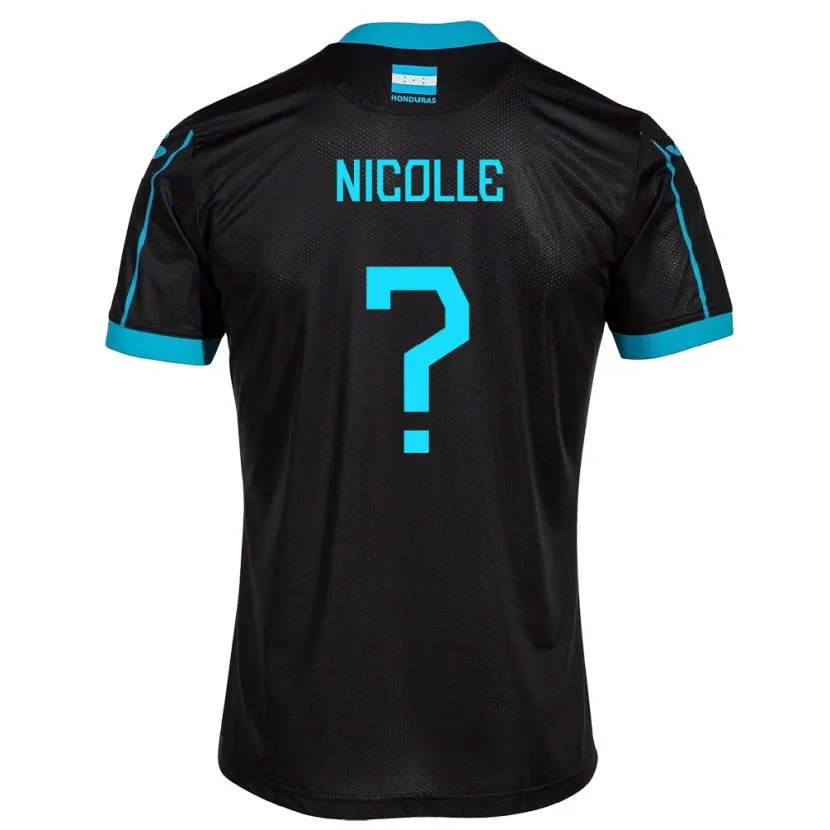 Danxen Hombre Camiseta Honduras Nicolle García #0 Negro 2ª Equipación 24-26 La Camisa