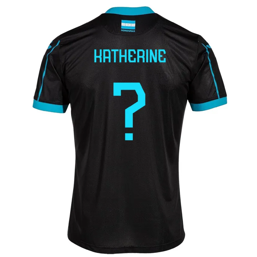 Danxen Hombre Camiseta Honduras Katherine Rodríguez #0 Negro 2ª Equipación 24-26 La Camisa