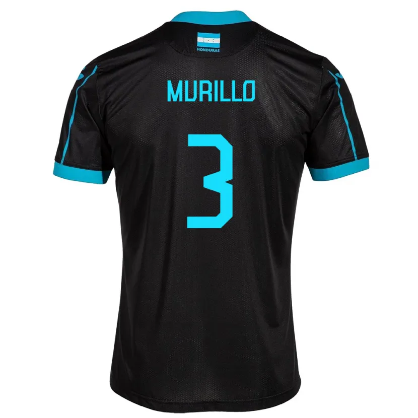 Danxen Hombre Camiseta Honduras Bárbara Murillo #3 Negro 2ª Equipación 24-26 La Camisa