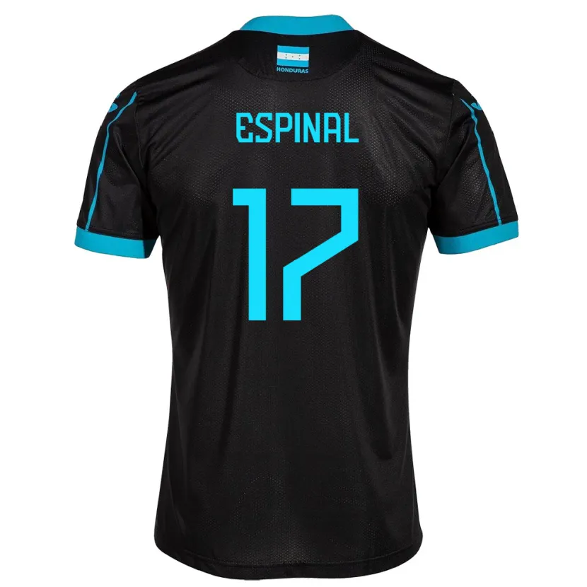 Danxen Hombre Camiseta Honduras Johana Espinal #17 Negro 2ª Equipación 24-26 La Camisa