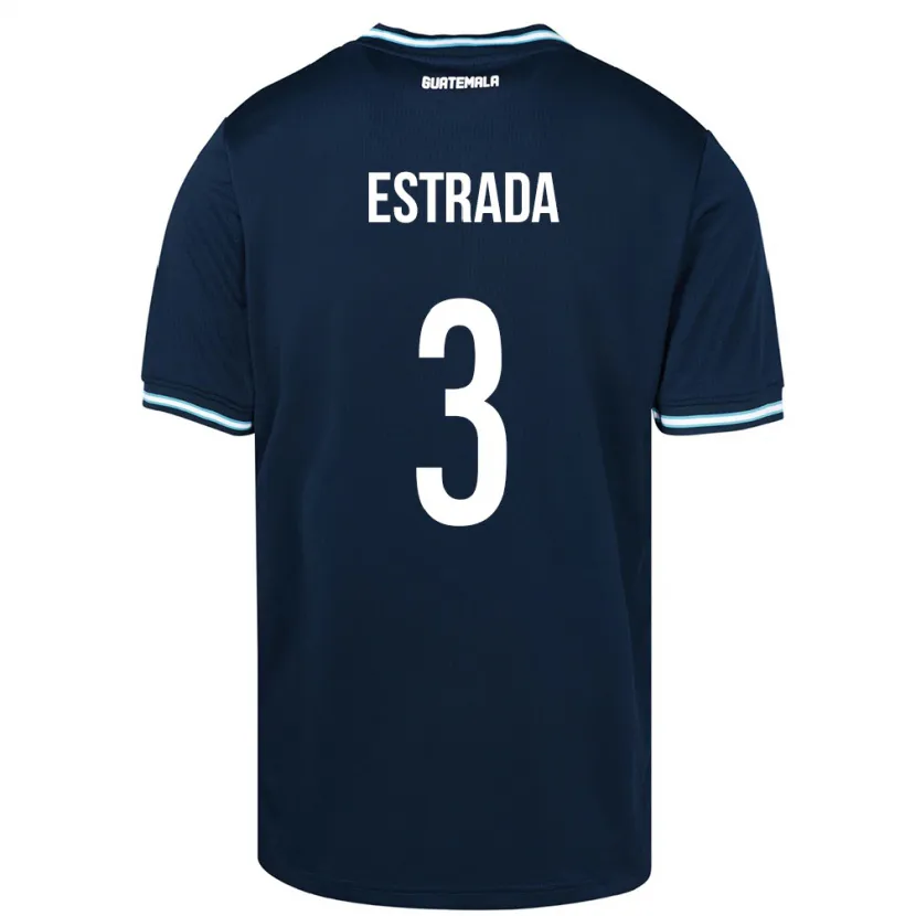 Danxen Hombre Camiseta Guatemala Carlos Estrada #3 Azul 2ª Equipación 24-26 La Camisa