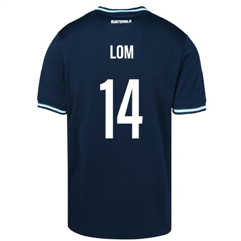 Danxen Hombre Camiseta Guatemala Darwin Lom #14 Azul 2ª Equipación 24-26 La Camisa