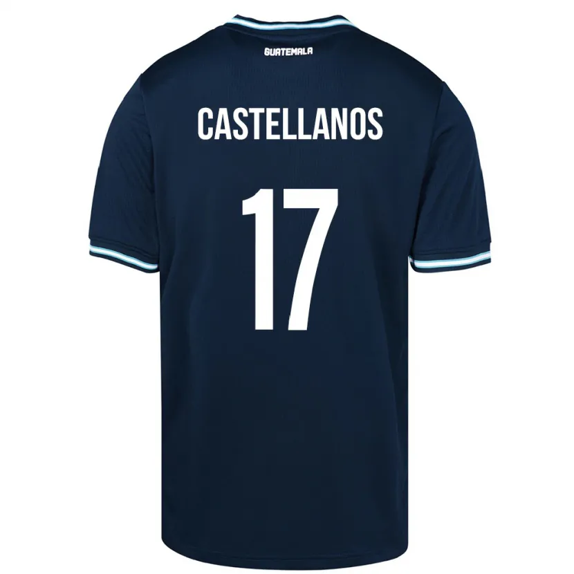Danxen Hombre Camiseta Guatemala Óscar Castellanos #17 Azul 2ª Equipación 24-26 La Camisa