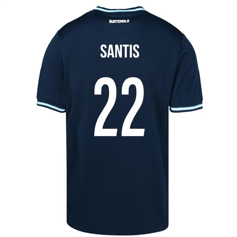 Danxen Hombre Camiseta Guatemala Diego Santis #22 Azul 2ª Equipación 24-26 La Camisa