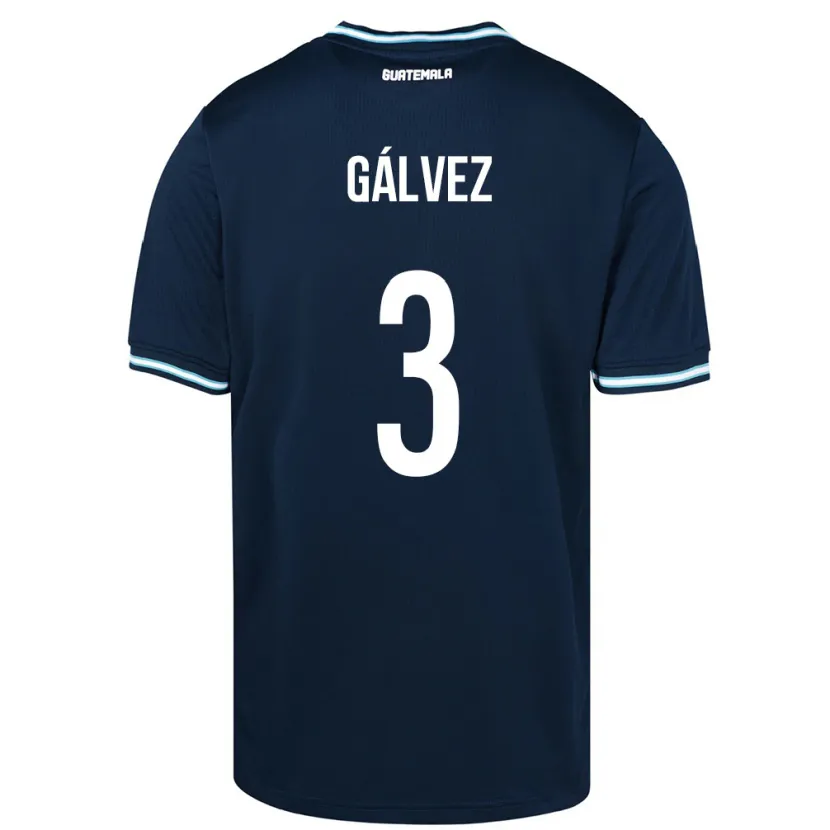 Danxen Hombre Camiseta Guatemala Fredy Gálvez #3 Azul 2ª Equipación 24-26 La Camisa